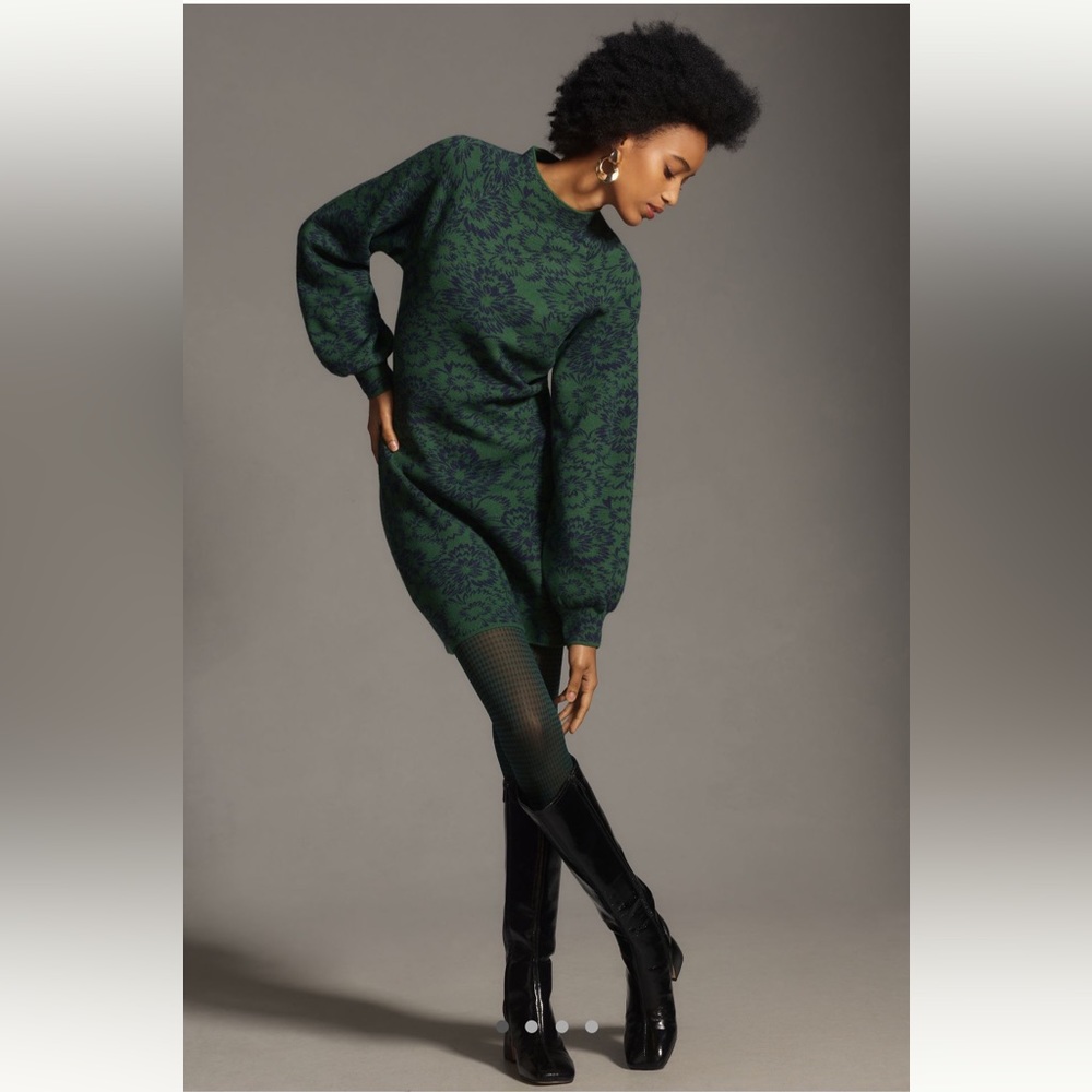 The Beatriz Anthropologie Maeve Mock Neck Sweater Dress